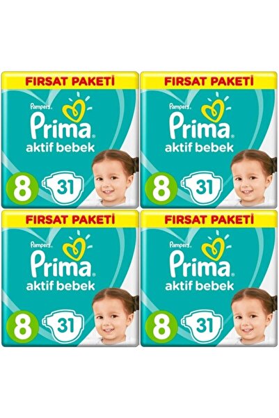 Prima أ.بيبك فرسات 8 رقم 31 حفاضات أطفال 4 قطع