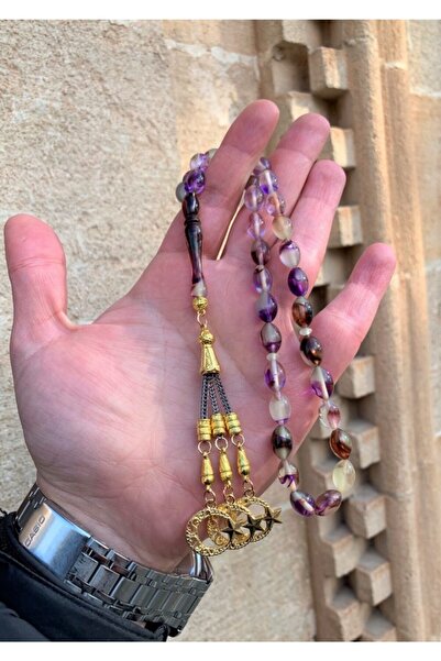 Doğan Silver Fosforlu Kedi Gözü Karanlıkta Parlayan Toz Kehribar Tesbih Dgn11145