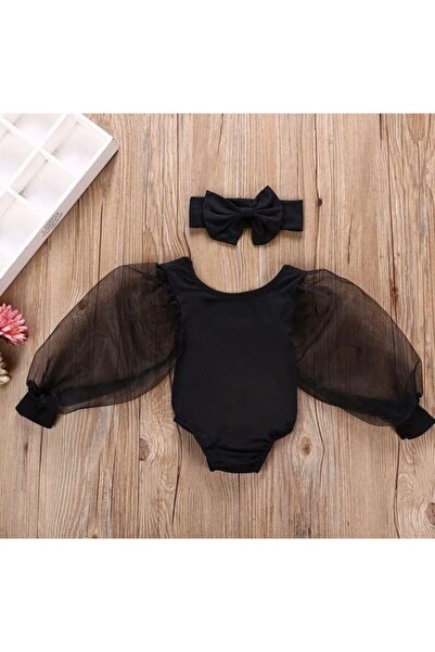 Anne Kız Tasarım Tül Kollu Çocuk Body