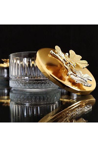 Paşabahçe Elysia 4-Piece Turkish Delight Bowl with Lid - Sugar Bowl and Multi-Purpose