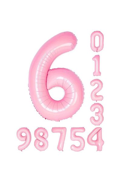 Patladı Gitti 6 Number Six Pink Foil Balloon 34" Inc 76 Cm