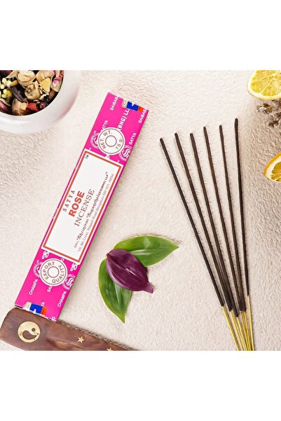 satya Rose Masala Organik Çubuk Tütsü - Ferahlatıcı ve Romantik Gül Kokusu