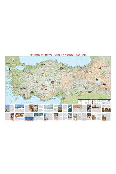 Gürbüz Yayınları Türkiye Tarihi Ve Turistik Yerler Haritası 70x100