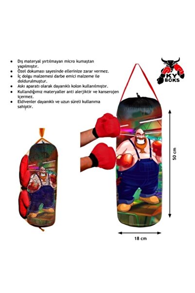 KY Çocuk Boks Torbası (çocuklar Için Kum Torbası) Eldiven Hediyeli