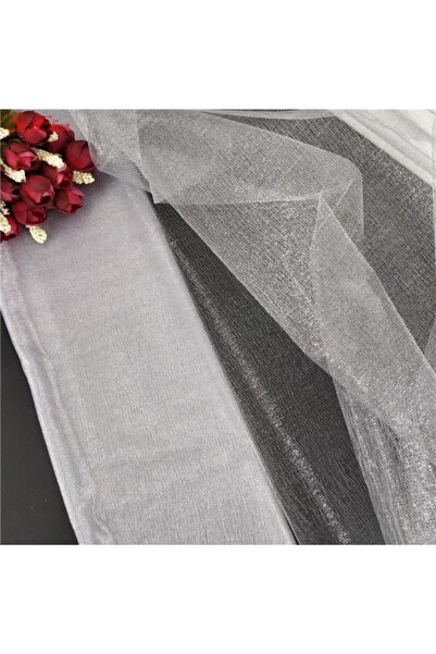 Huzur Party Store Ασημί Χρώμα 50 Μέτρα Ύφασμα Τούλι με Κρυστάλλινες Μπάλες Πλ...