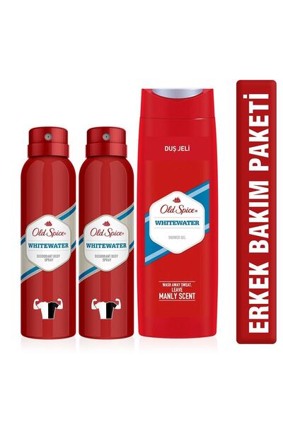 Old Spice Whitewater Duş Jeli 400 Ml + 2 X 150 Ml Whitewater Deodorant (erkek...