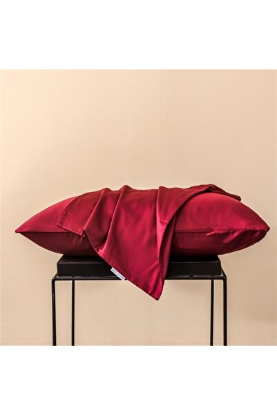 İzgi Concept غطاء وسادة مفرد من القطن الطبيعي باللون الأحمر المريح (50 × 70 مفرد) غطاء وسادة مفرد