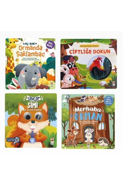 Sincap Kitap Merhaba Orman + Ilk Dokun Hisset Kitabım Çiftliğe Dokun + Sincap...