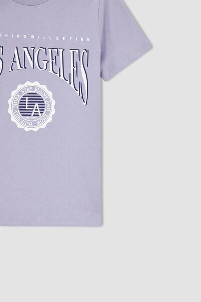 DeFacto Boy's Regular Fit εμπριμέ κοντομάνικο βαμβακερό χτενισμένο μπλουζάκι