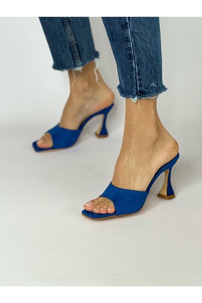 Ömer Ediz Shoes Saks Blue Suede Slippers