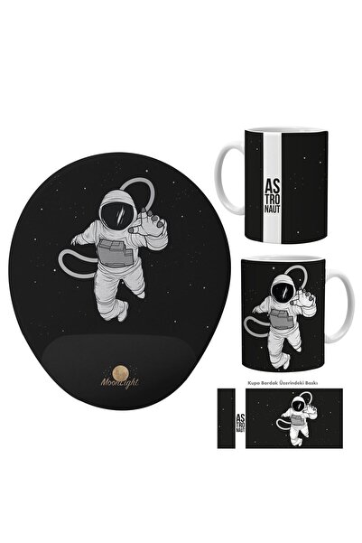 Flipped Astronot Kupa Bardak Ve Mousepad Seti