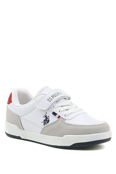 U.S. Polo Assn. حذاء رياضي كلاين 2fx للأولاد باللون الأبيض