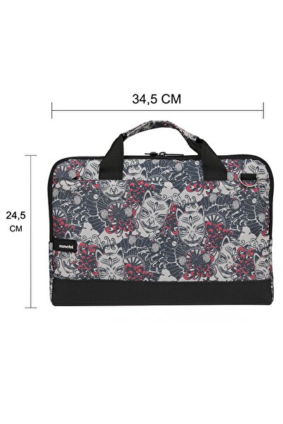Moserini 13'' - 13.3'' Patterned Macbook Air-pro Laptop Bag with Base Protection and Shoulder Strap - Vega