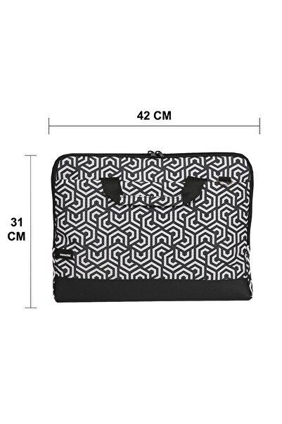 Moserini حقيبة كمبيوتر محمول ماك بوك مقاس 15.6 بوصة منقوشة مع حماية للقاعدة وحزام كتف - روزيتا