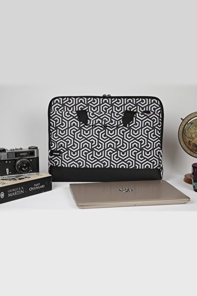 Moserini حقيبة كمبيوتر محمول ماك بوك مقاس 15.6 بوصة منقوشة مع حماية للقاعدة وحزام كتف - روزيتا