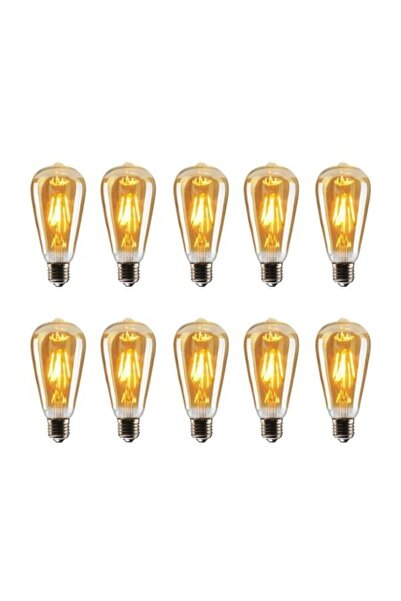Heka Erd31 St64 Flamanlı Rustik 4w Led Ampul 10'lu Dekoratif Aydınlatma 2700k...