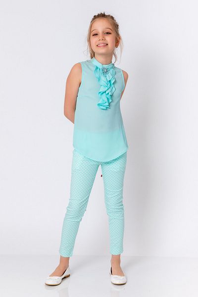 incity Girl's Patterned Mint Green Pants