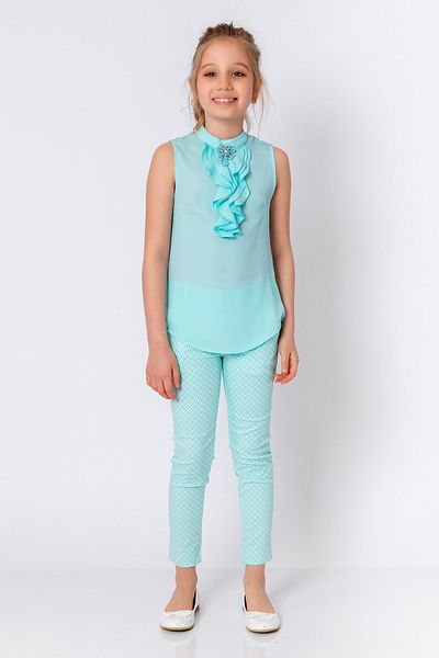 incity Girl's Patterned Mint Green Pants