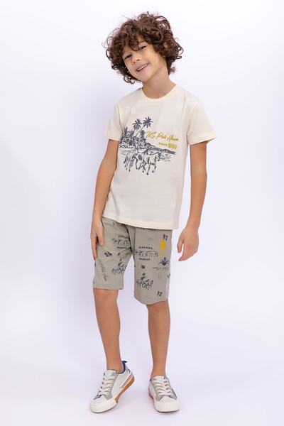 U.S. Polo Assn. Baza. Set de bermude pentru băiat Polo Assn Havana Horse Ivory