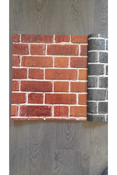3D White Beyaz Derzli Kırmızı Tuğla Dsenli Duvar Kağıdı(5m2)