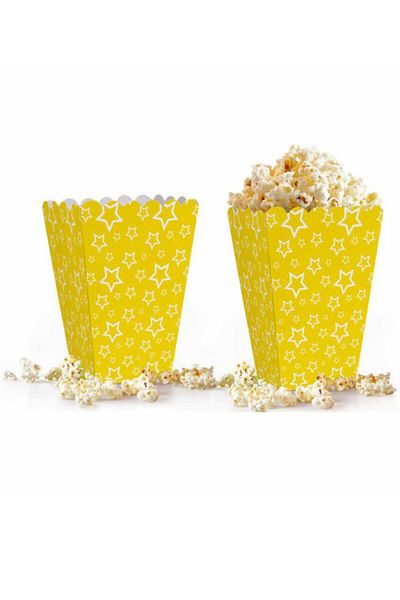 Kazanabil Set of 10 Stars Themed Popcorn Box Yellow