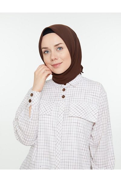 Levidor Γυναικείο Bitter Brown Cotton Cazz τετράγωνο κασκόλ I-13221