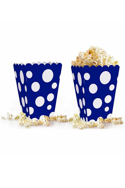Kazanabil 10 Large Polka Dot Popcorn Box Navy Blue