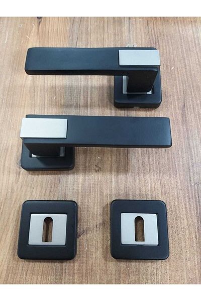 Sofuoğlu Asude Door Handle (Room - Interior Door Handle) Square Rosette Matte Black-satin