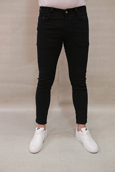 Deep Brown Men's Skinny Slim Fit Jeans Pants Black