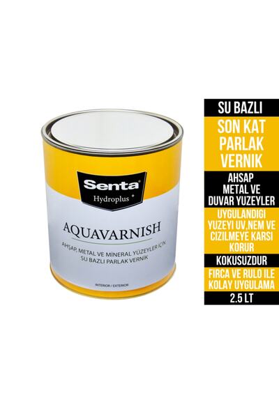 Senta Boya Senta Aquavarnısh Ahşap Metal ve Mineral Yüzeyler İçin Parlak Taş ...