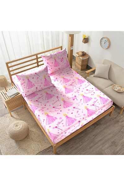 SNR HOME COLLECTION 120x200 Princess Cotton Children's Room Elastic Sheet Set