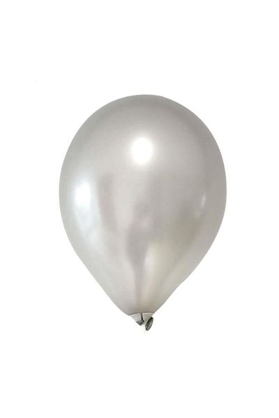 Patladı Gitti 12 Inch Metallic Silver Balloon 10 Pieces