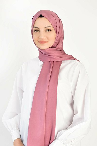 BURDEN IPEK Rayon Plain Shiny Shawl-dark Rose