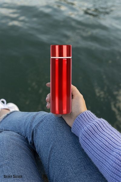 SEDEF SİLVER 304 Steel Double Layer 150 ml Pocket Type Mini Small Thermos 523