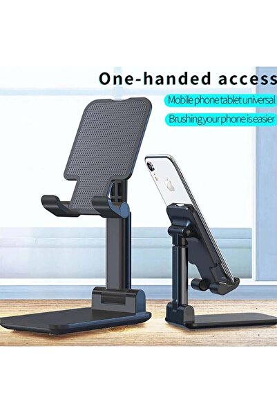 Jetcom Masa Üstü Telefon Standı Masa Üstü Tablet Standı Kademeli Yükseklik Ayarlı Siyah