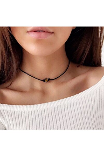 TakıConcept Kaplangözü Doğal Taş Ayarlı Ip Kolye