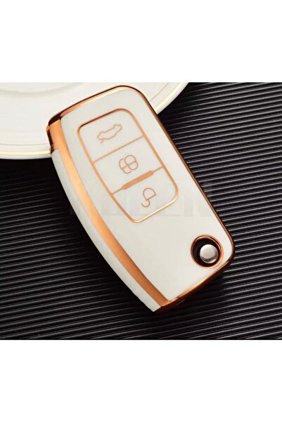 AYZ GARAGE F O R D Husă pentru chei din material Tpu crem