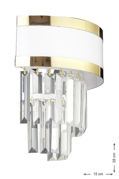 Avizemoda Dora Gold Striped Crystal Stone Luxury Sconce (white-gold)