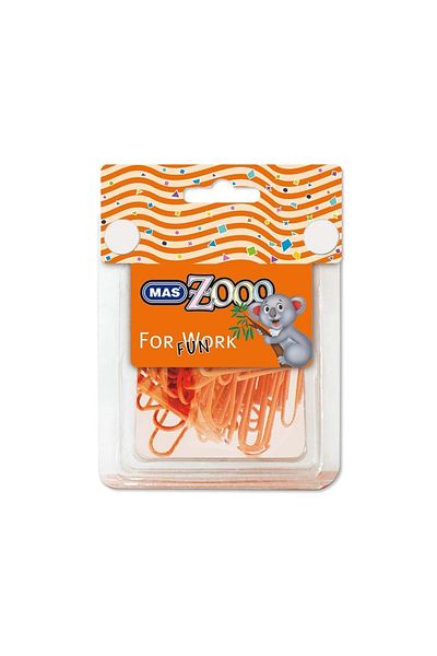 Mas Кламер за хартия Zoo с пластмасово покритие (№ 3, оранжев)