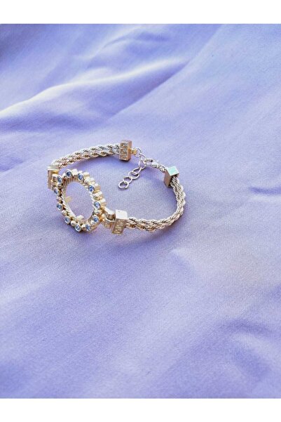 GEZERGOLD TAKI Çeyrekli Bileklik Halat Zincirli Altın Kaplama Zirkon Taşlı