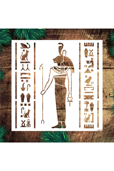 STENCİLTASARIM Stencil Tasarım Hd246 Mısır Sembolleri- Dekoratif Duvar, Eşya,...