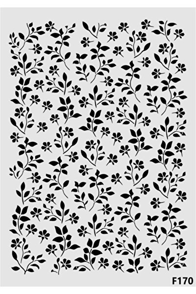 STENCİLTASARIM Stencil Tasarım F170 Çiçek- Dekoratif Duvar, Eşya, Fayans,kumaş Boyama Şablonları