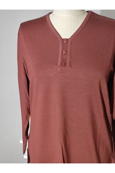 NAZ GİYİM Kadın V Yaka Rüya Anne Penye Bluz