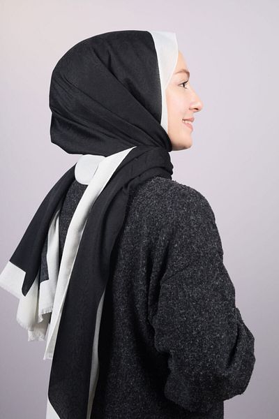 JAWEL Monogram Striped Solid Color Shawl - Pattern-01 - Color-25