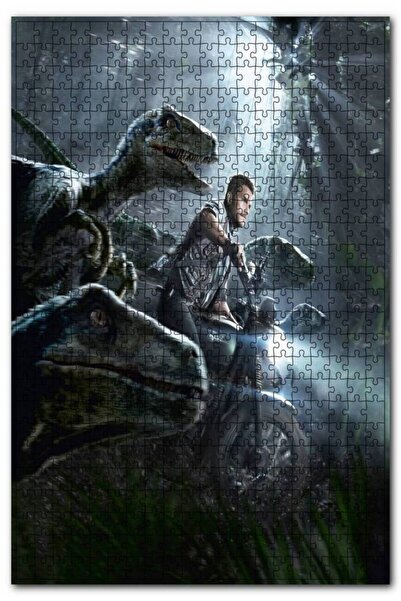 Cakapuzzle أحجية الصور المقطوعة من Jurassic World Motor Chris Pratt and Rapto...