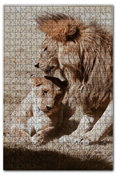 Cakapuzzle Romantik Aslan Çift 255 Parça Puzzle Yapboz Mdf (ahşap)