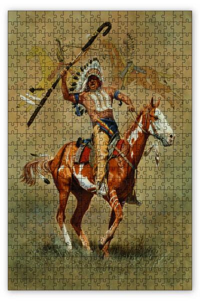 Cakapuzzle لوحة زيتية للحصان الأمريكي الأصلي 255 قطعة أحجية الصور المقطوعة Md...