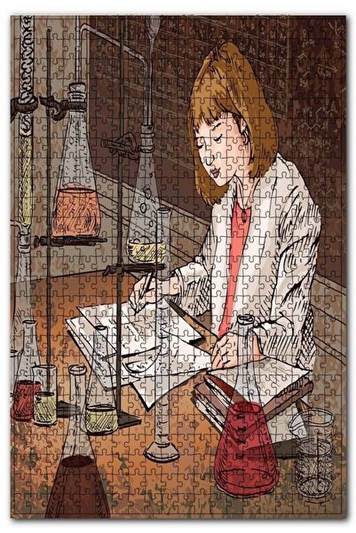 Cakapuzzle تجربة مختبر الكيمياء للمرأة العلمية 120 قطعة لغز الصور المقطوعة Mdf (خشب)