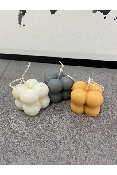 Genel Markalar Mini Bubble Kokulu Dekoratif Mum 3'lü Set