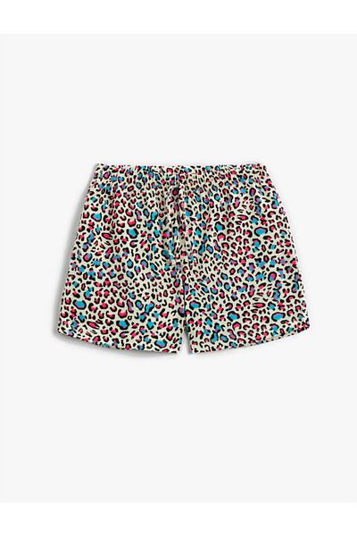 Koton Shorts aus Baumwolle mit Leopardenmuster und Spitzenbund